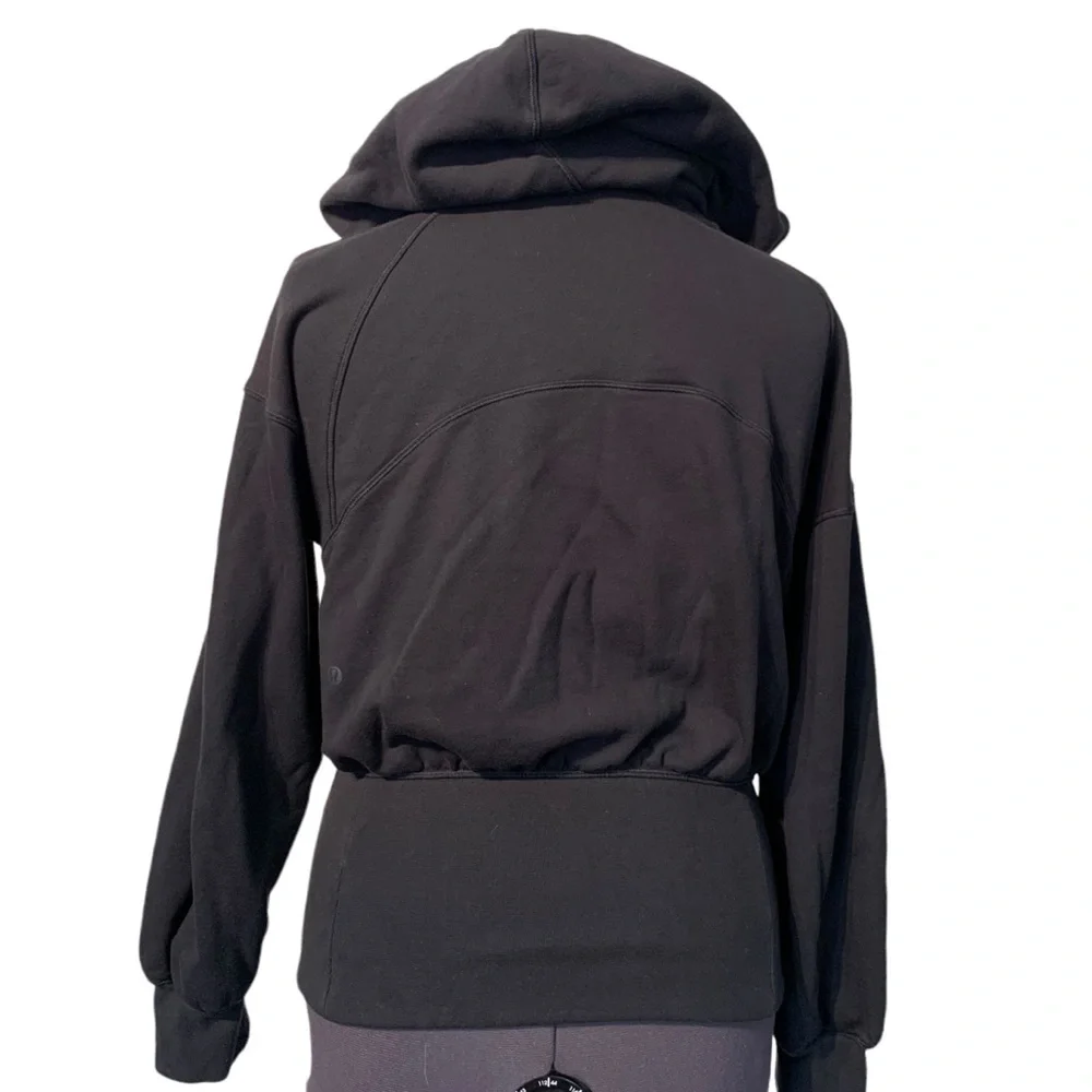 Lululemon Hugged Waist Zip Hoodie Black Cropped Jacket Size 8 - Picture 10 of 16